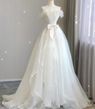 Timeless Ball Gown Strapless Long Tulle White Summer Wedding Dresses Brides Dress HZ1214