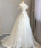 Timeless Ball Gown Strapless Long Tulle White Summer Wedding Dresses Brides Dress HZ1214