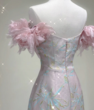 Classy A Line Off The Shoulder Satin Pink High School Evening Dress Long Prom Dresses HZ1214