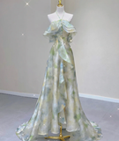 Classy A Line Halter Sleeveless Chiffon High School Evening Dress Long Green Prom Dresses HZ1214