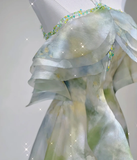 Classy A Line Halter Sleeveless Chiffon High School Evening Dress Long Green Prom Dresses HZ1214