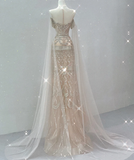 Classy A Line Strapless Champagne High School Evening Dress Long Prom Dresses With Beads HZ1214