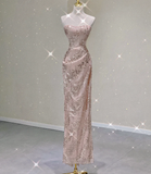 Pretty Sheath Strapless Long Sequin Prom Dresses Graduation Dress High School Classy Evening Dresses HZ1214