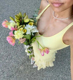 Classy Mermaid Elegant V-Neck Tiered Light Yellow Long formal dresses Bridesmaid Dresses Prom Dress V-Neck Tiered Light Yellow Long formal Dress HZ1214