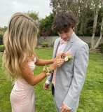 Pink Spaghetti Straps Sheath Satin Long Prom Dress Simple Evening Party Dress Formal Dress With Slit HZ1214