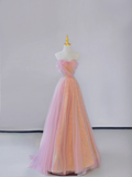 Gorgeous A Line Sweetheart Sleeveless Sequin Pink Long Prom Dresses Graduation Dresses HZ1214