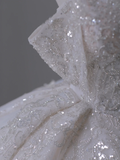 Timeless Ball Gown Off The Shoulder Short Sleeves Long Satin White Sweep Train Wedding Dresses Brides Dress HZ1214
