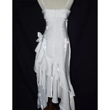 Pretty Charming Mermaid High Low Satin Straps Party Dress Vintage Style Prom Dress Graduation Dress HZ1214