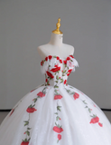 Classy Ball Gown Sweetheart Red White Tulle Prom Dresses Birthday Dresses Dance Party Dress Graduation Prom Dresses HZ1214