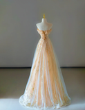 Gorgeous A Line Sweetheart Sleeveless Sequin Long Prom Dresses Graduation Dresses HZ1214