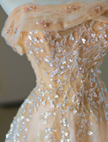 Gorgeous A Line Sweetheart Sleeveless Sequin Long Prom Dresses Graduation Dresses HZ1214