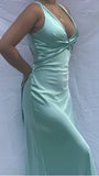 Pretty Sexy V-Neck Long Prom Evening Dresses Simple Party Dresses Graduation Dress HZ1214