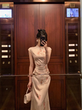 Cute Mermaid Cap Floral Satin Sleeveless 18th Birthday Dress Party Gown Birthday Outfits For Women HZ1214