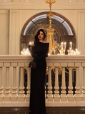 Elegant Mermaid Black Long Sleeves 18th Birthday Dress Party Gown Birthday Outfits Birthday Dress Ideas For Women HZ1214