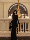 Elegant Mermaid Black Long Sleeves 18th Birthday Dress Party Gown Birthday Outfits Birthday Dress Ideas For Women HZ1214