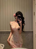 Elegant Sheath Pink Floral Chiffon 18th Birthday Dress Party Gown Birthday Outfits Birthday Dress Ideas For Women HZ1214