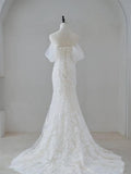 Dreamy Off the shoulder Mermaid wedding dress Custom Wedding Gown Stunning Modern Bridal Dress HZ1214