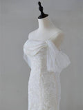 Dreamy Off the shoulder Mermaid wedding dress Custom Wedding Gown Stunning Modern Bridal Dress HZ1214