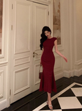 Elegant Mermaid Burgundy 18th Birthday Dress Party Gown Birthday Outfits Birthday Dress Ideas For Women HZ1214
