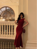 Elegant Mermaid Burgundy 18th Birthday Dress Party Gown Birthday Outfits Birthday Dress Ideas For Women HZ1214