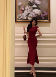 Elegant Mermaid Burgundy 18th Birthday Dress Party Gown Birthday Outfits Birthday Dress Ideas For Women HZ1214