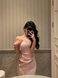 Elegant Mermaid Spaghetti Straps Pink 18th Birthday Dress Party Gown Birthday Outfits Birthday Dress Ideas For Women HZ1214