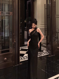 Elegant A Line One Shoulder Black 18th Birthday Dress Party Gown Birthday Outfits Birthday Dress Ideas For Women HZ1214