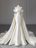 Luxury Sparkle Wedding Dresses Crystal with Detachable Back Train Wedding Dress HZ1214