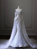 Vintage Lace Tulle Sweetheart Mermaid Wedding Dress Elegant Brides Dress HZ1214
