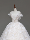 Unique Bridal Gown Ball Gown Strapless Lace White Satin Wedding Dresses Bridal Gowns HZ1214