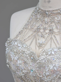 Unique Bridal Gown Ball Gown High Neckline Sleeveless White Sequin Wedding Dresses Bridal Gowns HZ1214