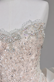 Gorgeous Mermaid Sweetheart Sequin Champagne Long Prom Dress Party Dress Graduation Dresses HZ1214