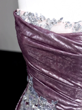 Gorgeous A Line Strapless Sequin Lilac Long Prom Dress Party Dress Graduation Dresses HZ1214