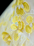 Stunning Ball Gown Sweetheart Yellow Tulle Floral Long Prom Dress Party Dress Graduation Dresses HZ1214