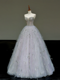 Gorgeous Ball Gown Sweetheart Tulle Long Prom Dress Party Dress Graduation Dresses HZ1214