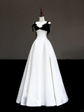 Gorgeous A line Spaghetti Straps White Long Prom Dress Party Dress Graduation Dresses HZ1214
