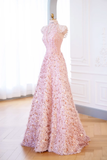 Elegant Glamour Ball Gown Pink Sequin Evening Gowns Party Dress Classy Gowns Evening Dresses HZ1214