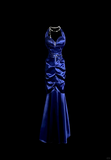 Elegant Glamour Mermaid Halter Royal Blue Satin Long Prom Dresses Party Dress Evening Dress HZ1214