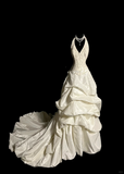 Pretty Wedding Dress Ball Gown Halter Ivory Satin Wedding Dresses Bridal Gowns HZ1214