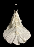 Pretty Wedding Dress Ball Gown Halter Ivory Satin Wedding Dresses Bridal Gowns HZ1214