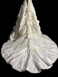 Pretty Wedding Dress Ball Gown Halter Ivory Satin Wedding Dresses Bridal Gowns HZ1214