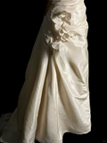 Pretty Wedding Dress Ball Gown Strapless Ivory Satin Vintage Wedding Dresses Bridal Gowns HZ1214