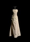 Pretty Wedding Dress Ball Gown Strapless Ivory Satin Vintage Wedding Dresses Bridal Gowns HZ1214