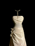 Pretty Wedding Dress Ball Gown Strapless Ivory Satin Vintage Wedding Dresses Bridal Gowns HZ1214