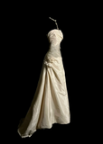 Pretty Wedding Dress Ball Gown Strapless Ivory Satin Vintage Wedding Dresses Bridal Gowns HZ1214