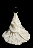 Pretty Wedding Dress Ball Gown Halter Ivory Satin Ruffles Long Wedding Dresses Bridal Gowns HZ1214