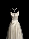 Pretty Wedding Dress Ball Gown Spaghetti Straps Ivory Tulle Long Wedding Dresses Bridal Gowns HZ1214