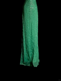 Vintage Mermaid V Neck Backless Green With Beads Long Prom Dresses Party Dress Evening Dress HZ1214