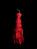 Vintage Mermaid Sweetheart Red Satin Long Prom Dresses Ruffles Evening Gowns Evening Dress HZ1214
