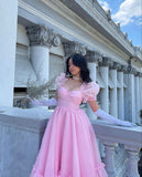 Stunning Ball Gown Sweetheart Pink Long 21st Birthday Dress Party Dress Birthday Outfit HZ1214
